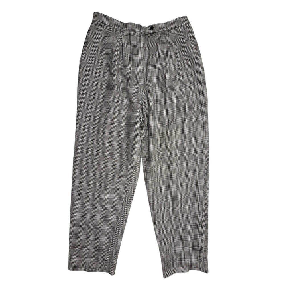VTG Y2K Talbots Glen Plaid Wool High Rise Pleated Pants Old Money Preppy 16